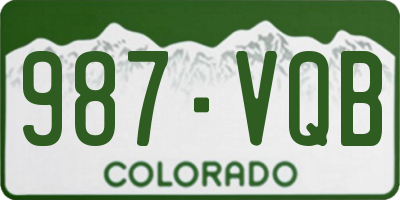 CO license plate 987VQB