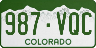 CO license plate 987VQC