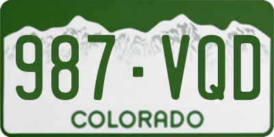 CO license plate 987VQD
