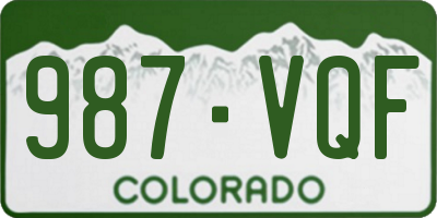 CO license plate 987VQF