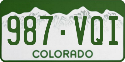 CO license plate 987VQI