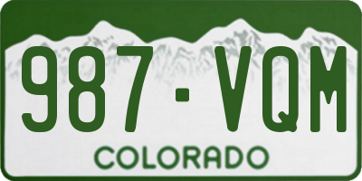 CO license plate 987VQM