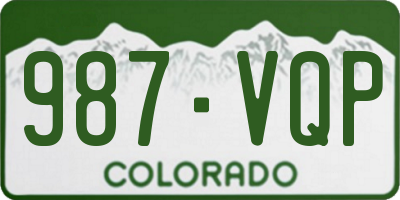 CO license plate 987VQP