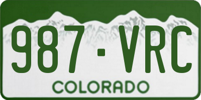 CO license plate 987VRC