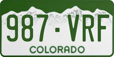 CO license plate 987VRF
