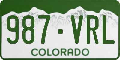 CO license plate 987VRL