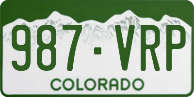 CO license plate 987VRP