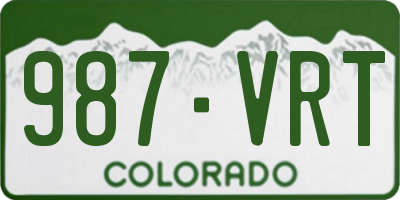 CO license plate 987VRT