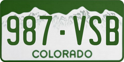 CO license plate 987VSB