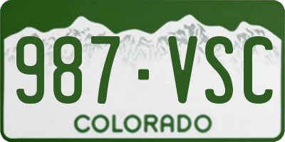 CO license plate 987VSC