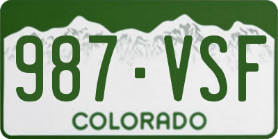 CO license plate 987VSF
