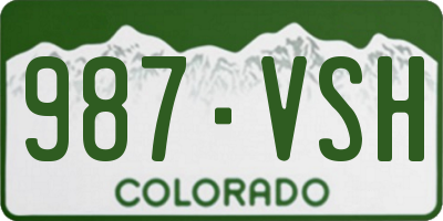 CO license plate 987VSH