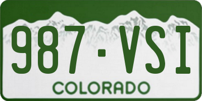 CO license plate 987VSI
