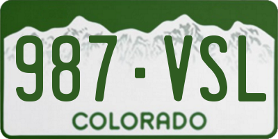 CO license plate 987VSL