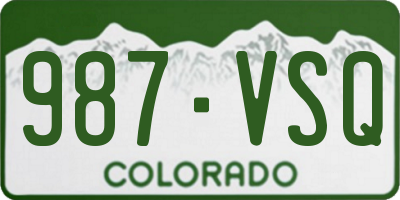 CO license plate 987VSQ