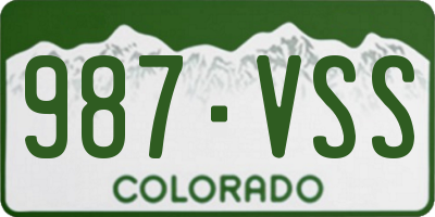 CO license plate 987VSS