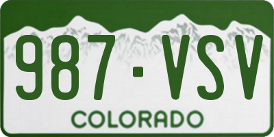 CO license plate 987VSV