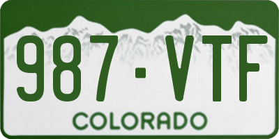 CO license plate 987VTF