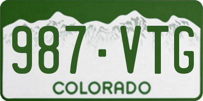 CO license plate 987VTG