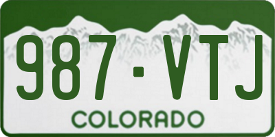 CO license plate 987VTJ