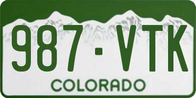CO license plate 987VTK