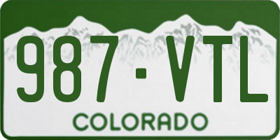 CO license plate 987VTL
