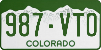 CO license plate 987VTO
