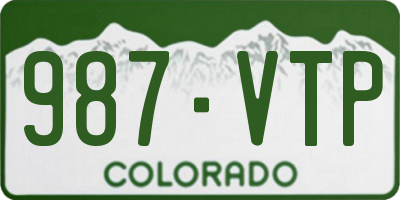 CO license plate 987VTP