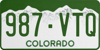 CO license plate 987VTQ