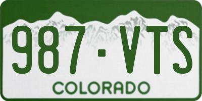 CO license plate 987VTS
