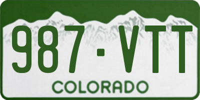 CO license plate 987VTT