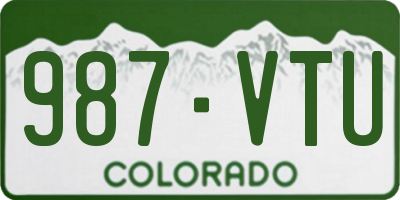 CO license plate 987VTU