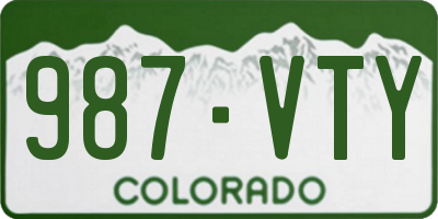CO license plate 987VTY