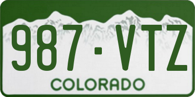 CO license plate 987VTZ