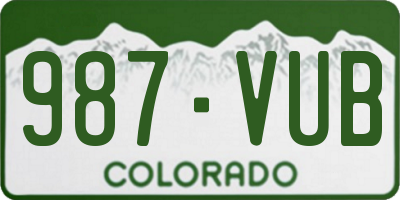 CO license plate 987VUB