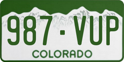 CO license plate 987VUP