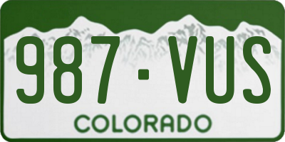 CO license plate 987VUS