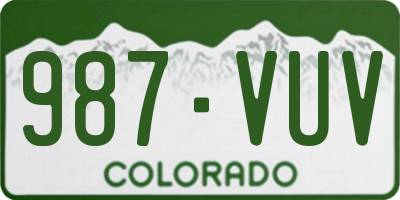 CO license plate 987VUV
