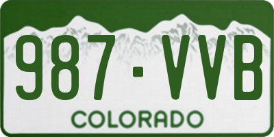 CO license plate 987VVB