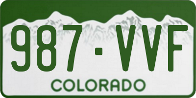 CO license plate 987VVF