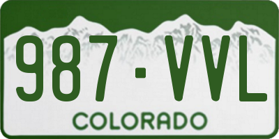 CO license plate 987VVL