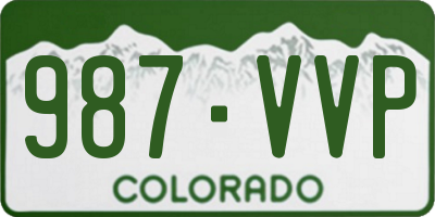 CO license plate 987VVP