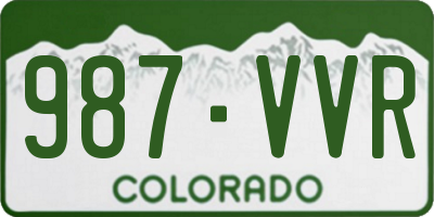 CO license plate 987VVR