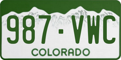 CO license plate 987VWC