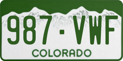 CO license plate 987VWF
