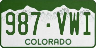 CO license plate 987VWI
