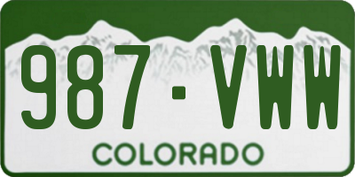 CO license plate 987VWW