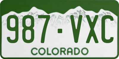CO license plate 987VXC