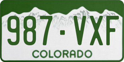 CO license plate 987VXF