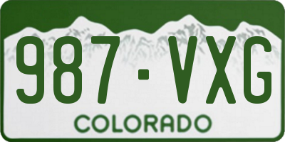 CO license plate 987VXG